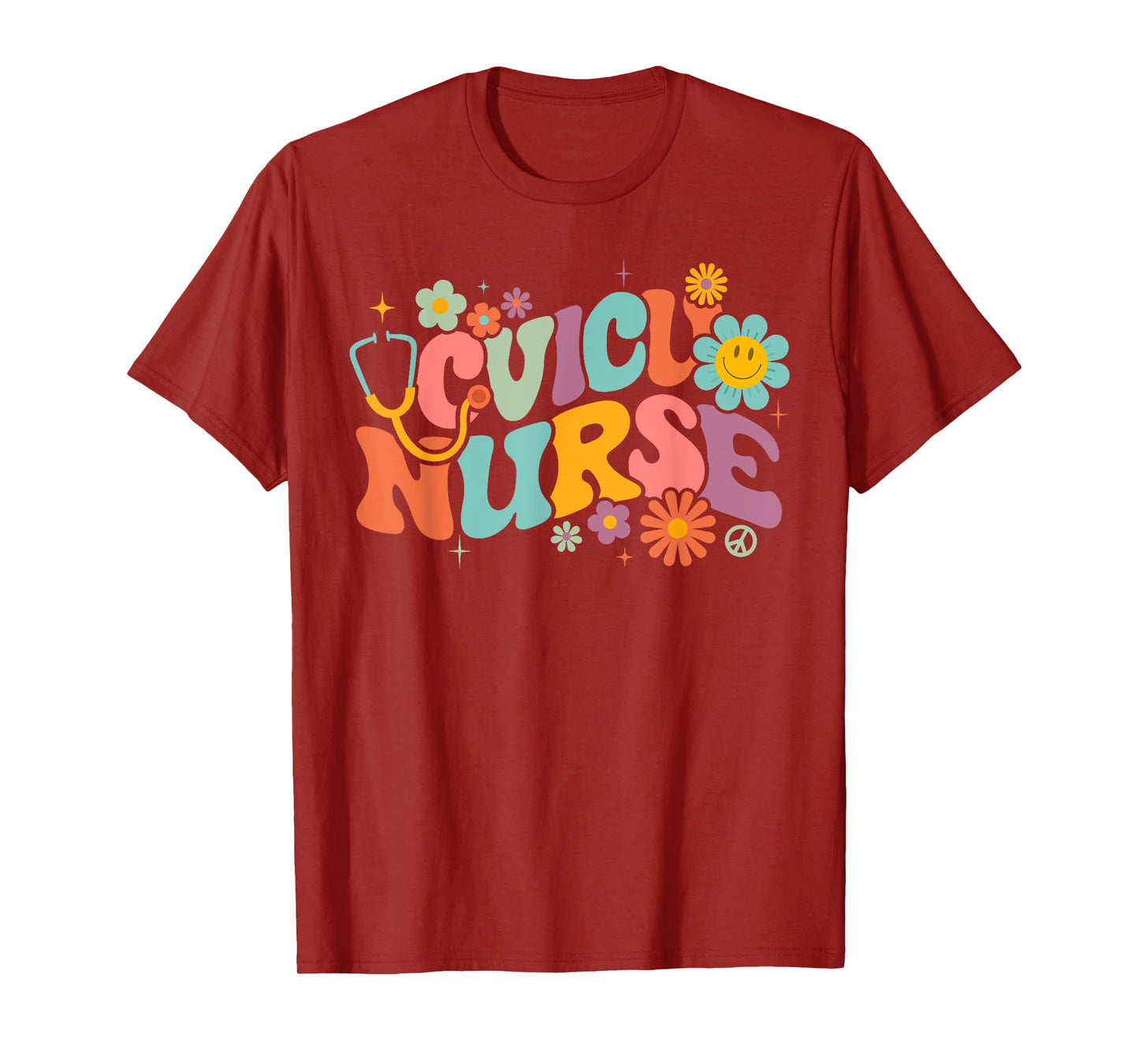 Retro Groovy CVICU Nurse Cardiovascular Intensive Care Unit T-Shirt
