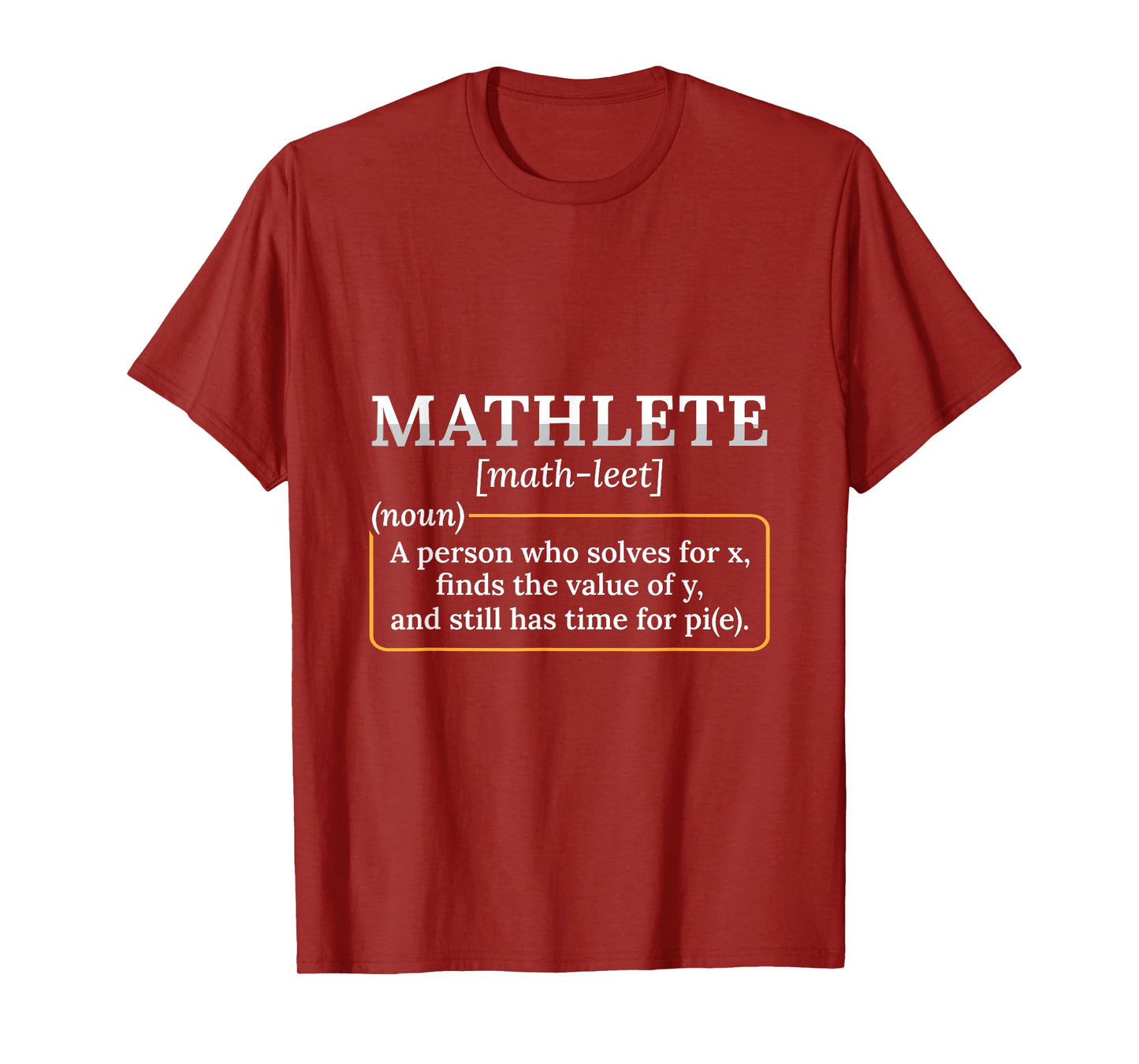 Mathlete Definition Nerd Geek math teacher Men Women T-Shirt