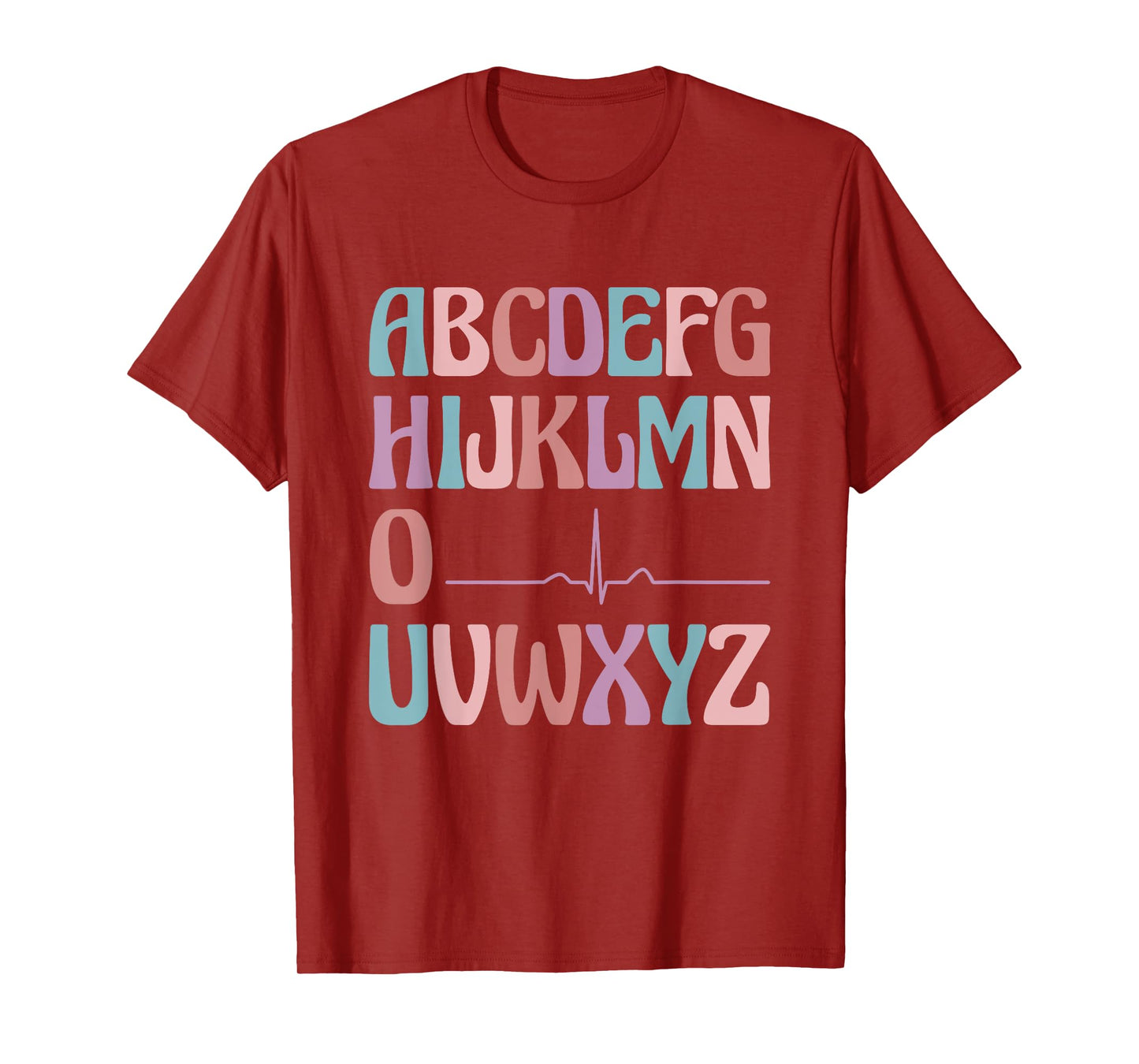 Alphabet Heartbeat Line Nursing Student ABC PQRST Nurse T-Shirt