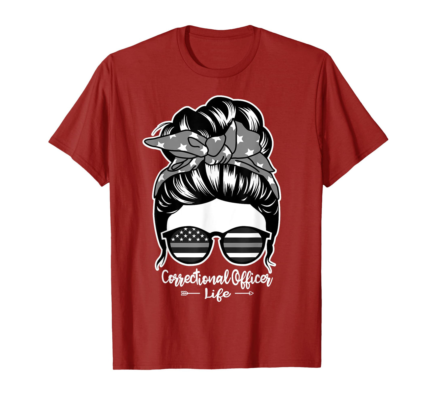 Correctional Officer Life Messy Bun Hair Women Correctional T-Shirt