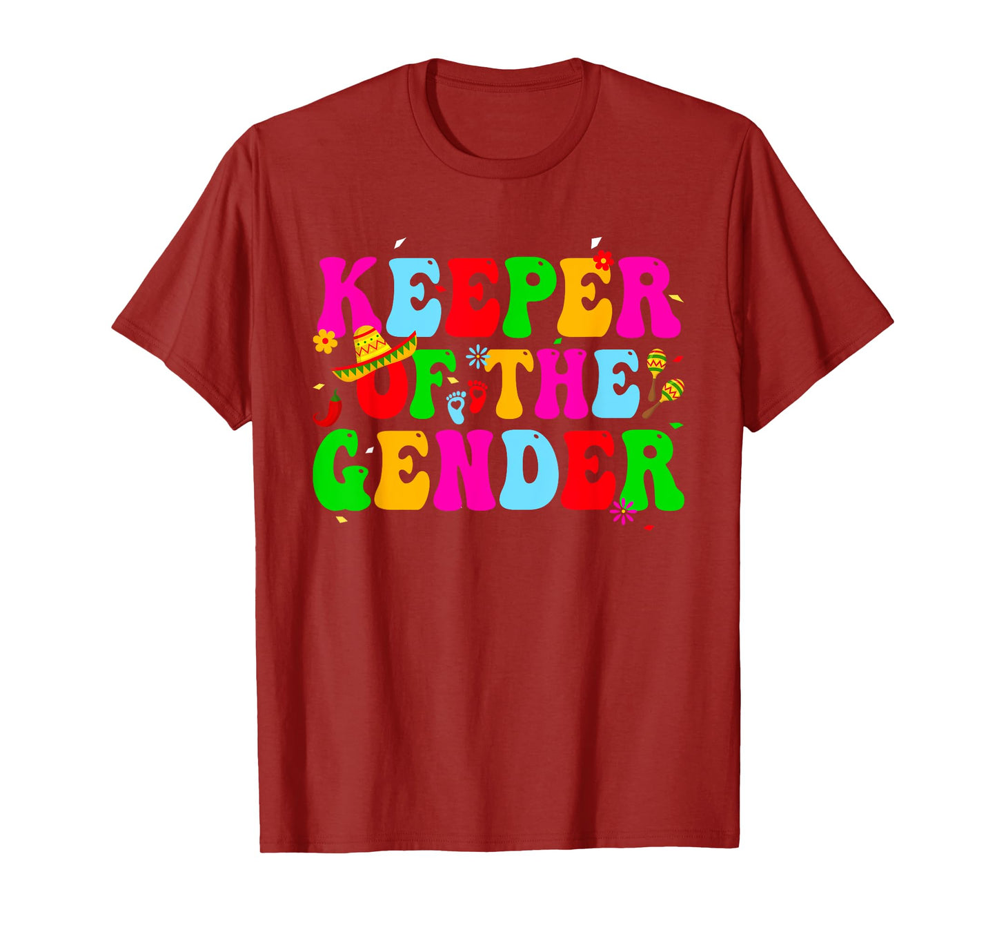 Keeper Of The Gender Cinco De Mayo Retro Mexican Baby Shower T-Shirt