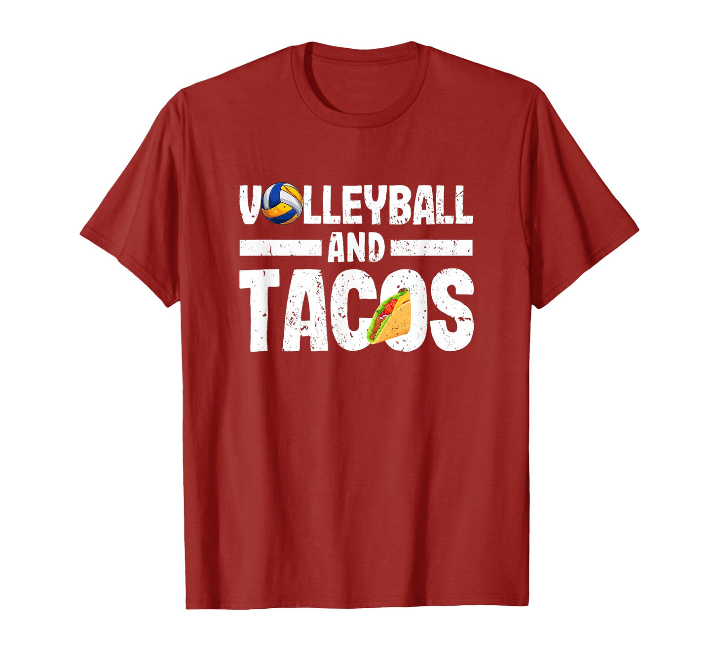 Volleyball And Tacos Funny Vball Taco Player Mexican Lover T-Shirt