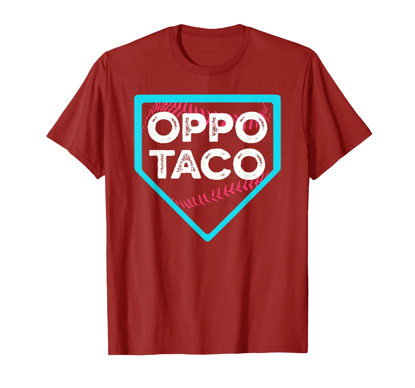 Funny Baseball Oppo Taco Home Plate Drip T-Shirt