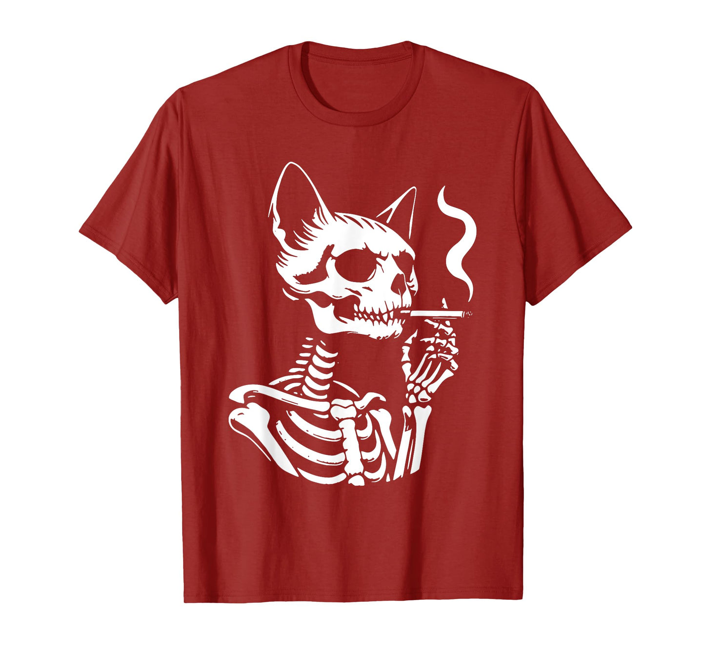 Spooky Skeleton Cat Smoking Weed Marijuana 420 Day Halloween T-Shirt