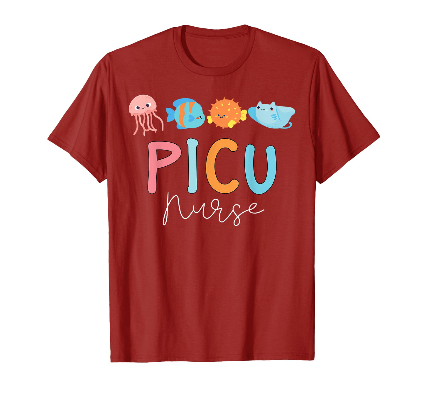 Cute Ocean Sea Summer PICU Nurse Vascular Access IV Nursing T-Shirt for Men Women