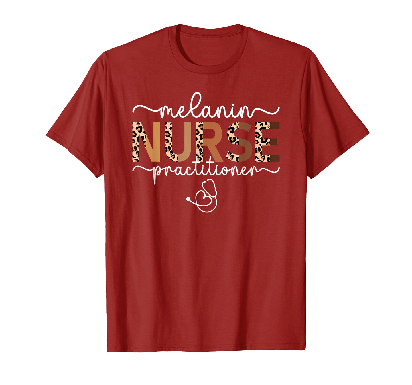 Melanin Nurse Practitioner Leopard Black Nurse Practitioner T-Shirt
