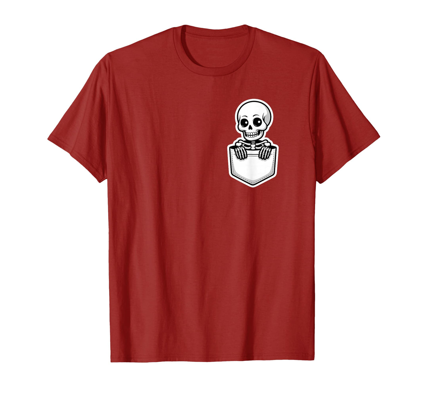 Funny Skeleton in Pocket Cute Spooky Halloween Design T-Shirt