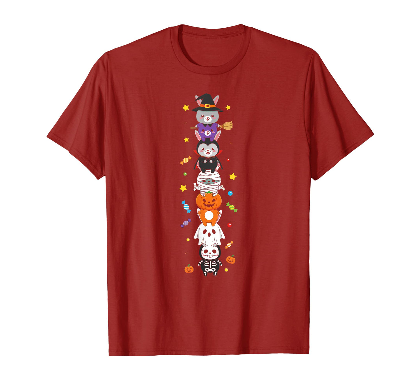 Funny Rabbit Witch Vampire Ghost Halloween Kids Mens Womens T-Shirt