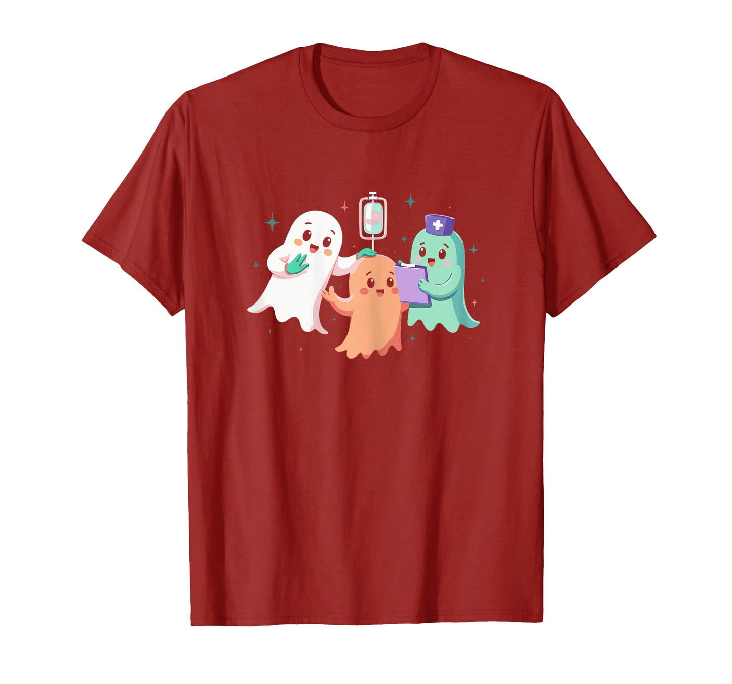 Spooky Halloween Nurse Ghost Healthcare Crew Funny for Women T-Shirt