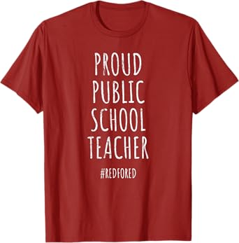 Vintage Proud Public School Teacher Red For Ed T-Shirt T-Shirt for Men Women Girls Kids