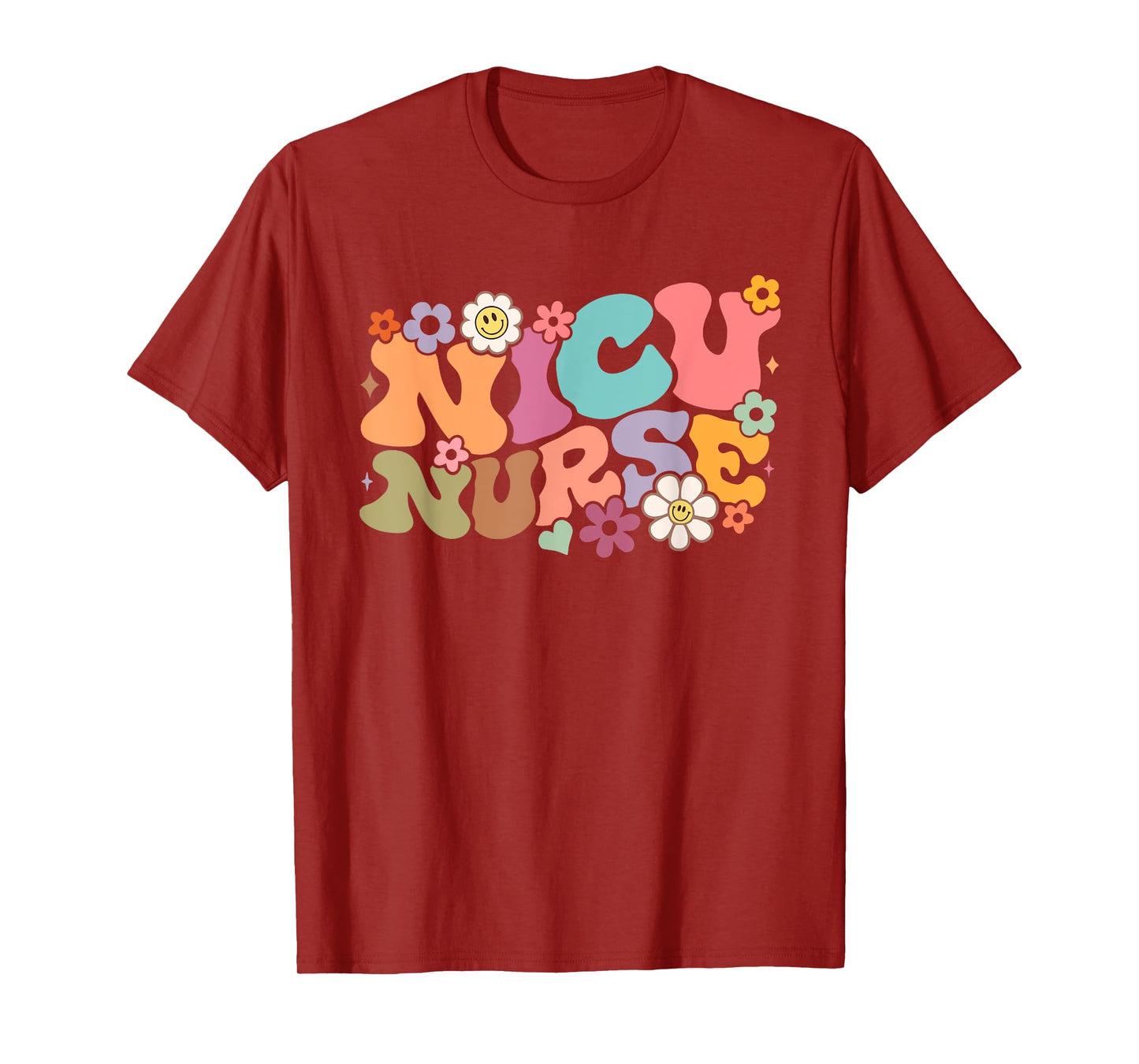 Groovy NICU Nurse ICU Neonatal Team Tiny Humans For Womens T-Shirt