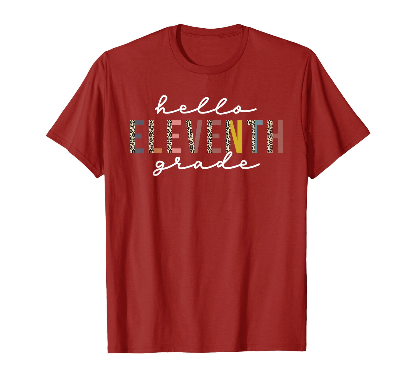 Hello Eleventh Grade Leopard Teacher Back to School T-Shirt