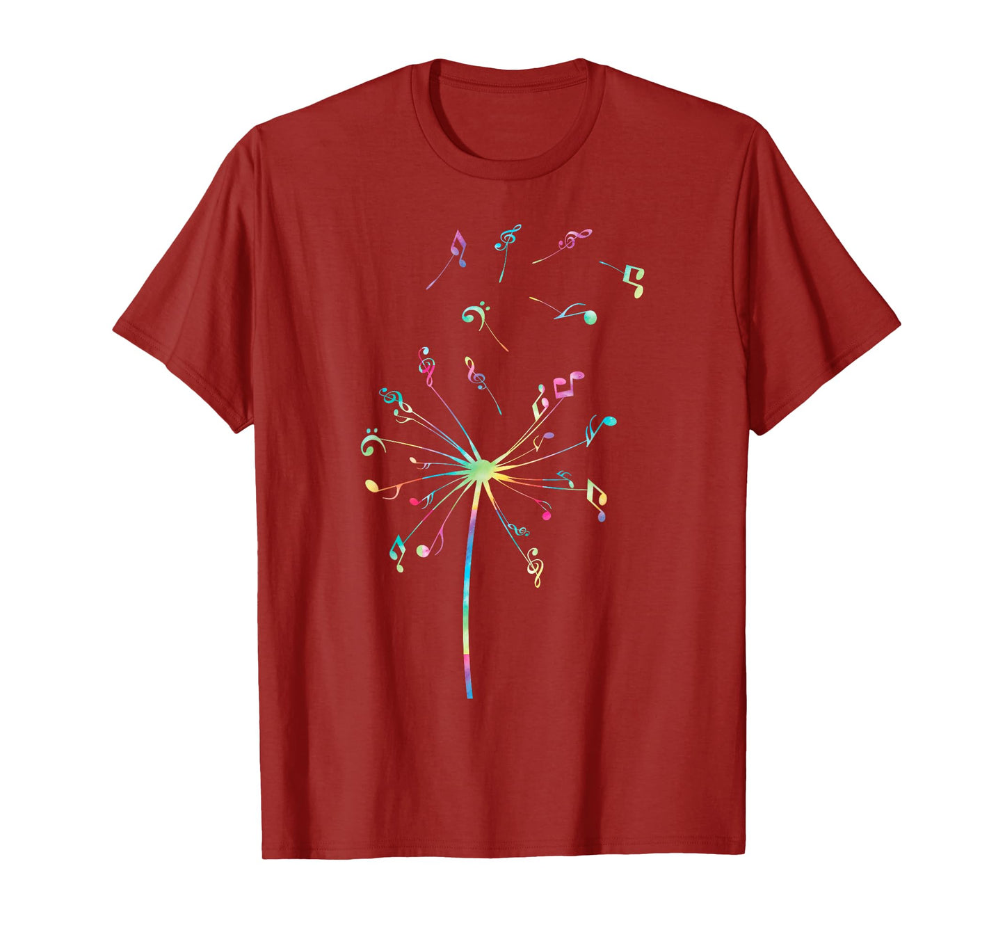 Music Notes Dandelion Flower For Men Women funny music lover T-Shirt