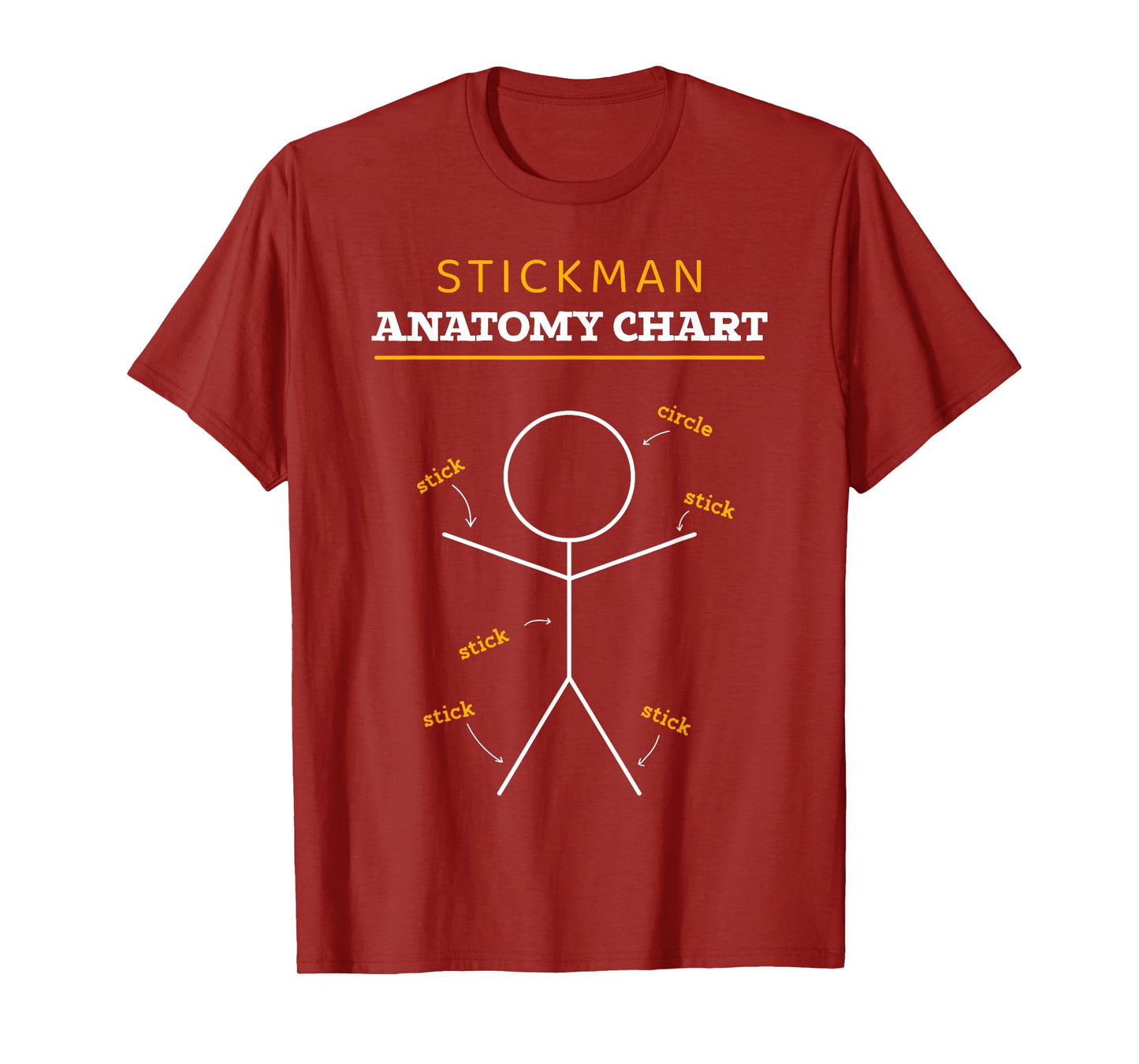 Stick Figures Anatomy Chart Funny Anatomist Stickman Anatomy T-Shirt