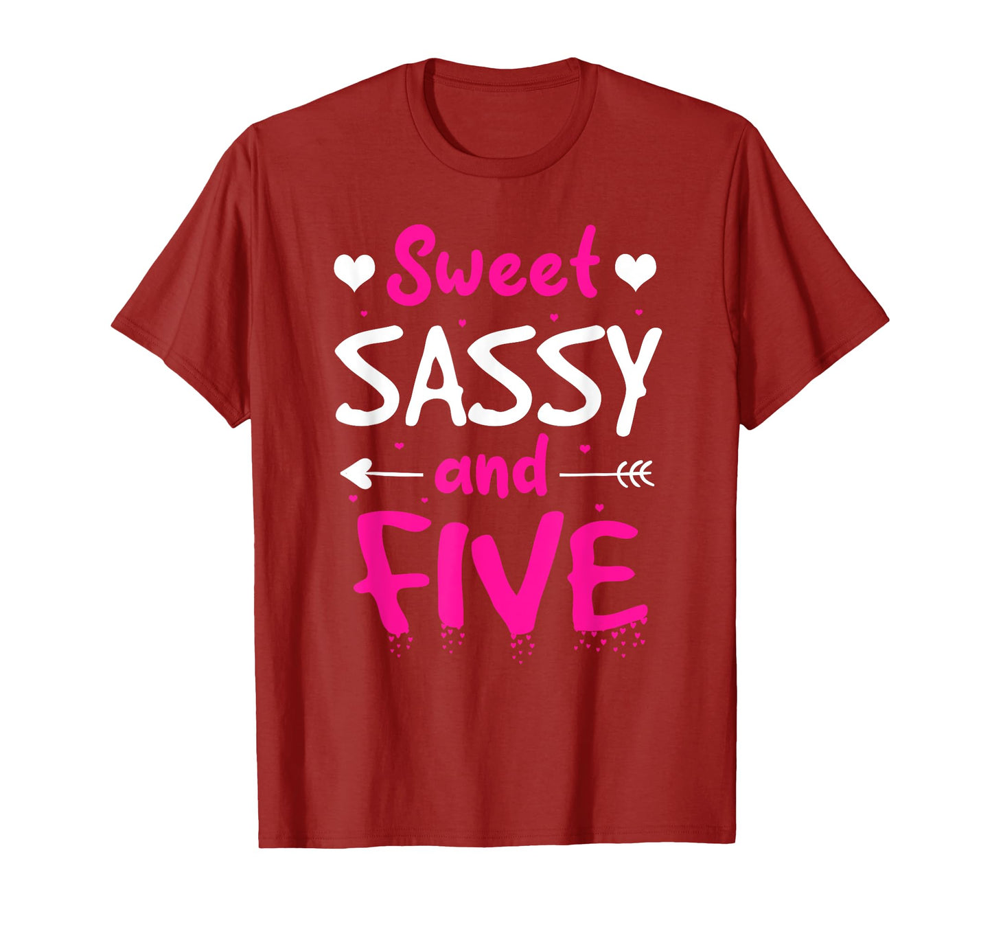 Happy 5th Birthday Sweet Sassy and Five Girls 5 Years Old T-Shirt