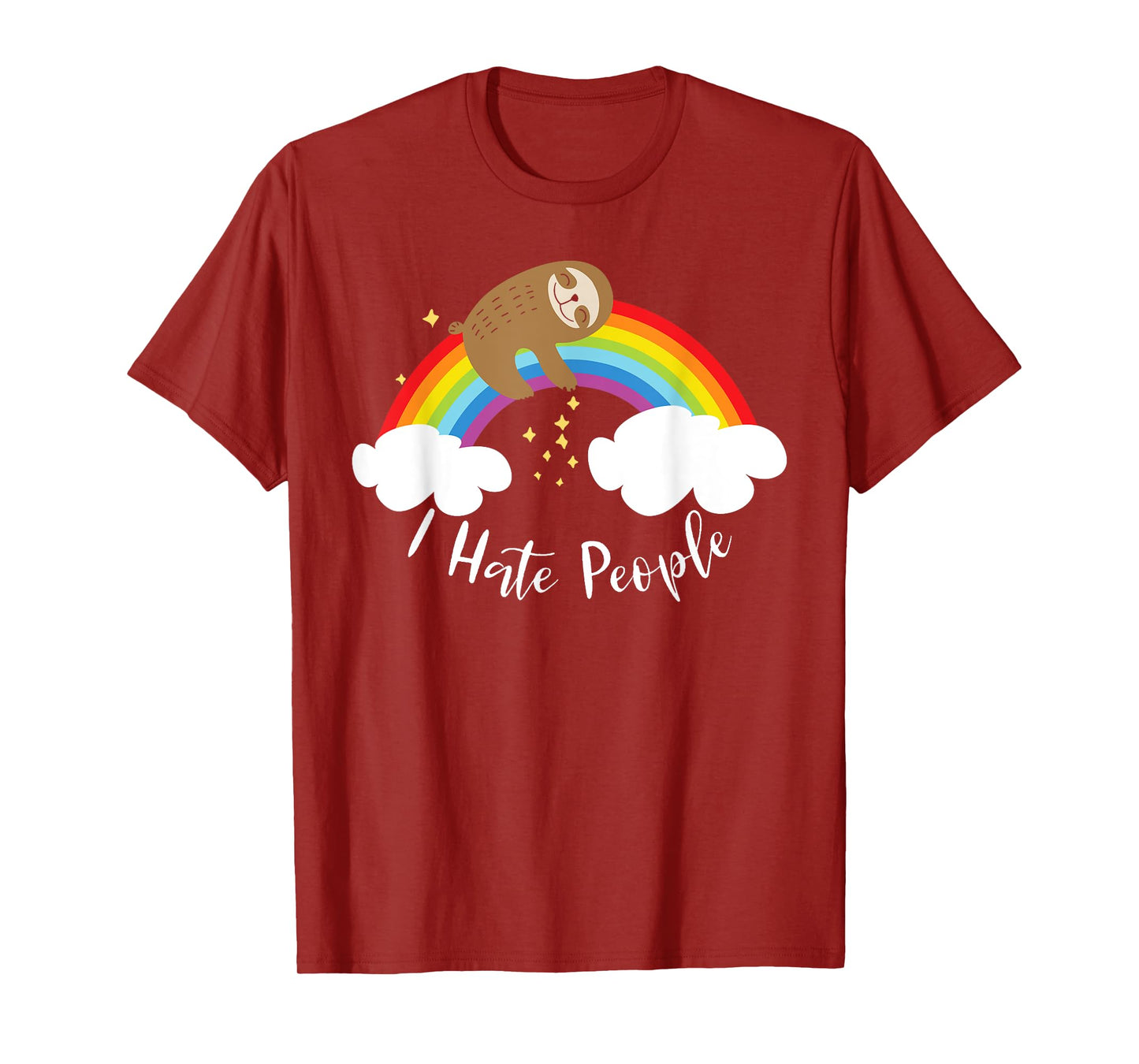 Cute Sloth - I Hate People T-Shirt