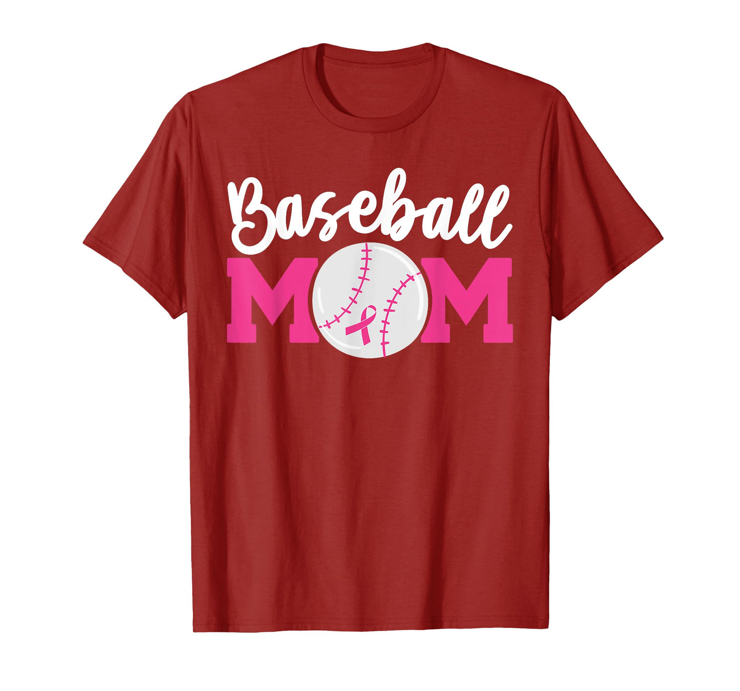 Baseball Mom Pink Ribbon Breast Cancer Awareness Fighters T-Shirt