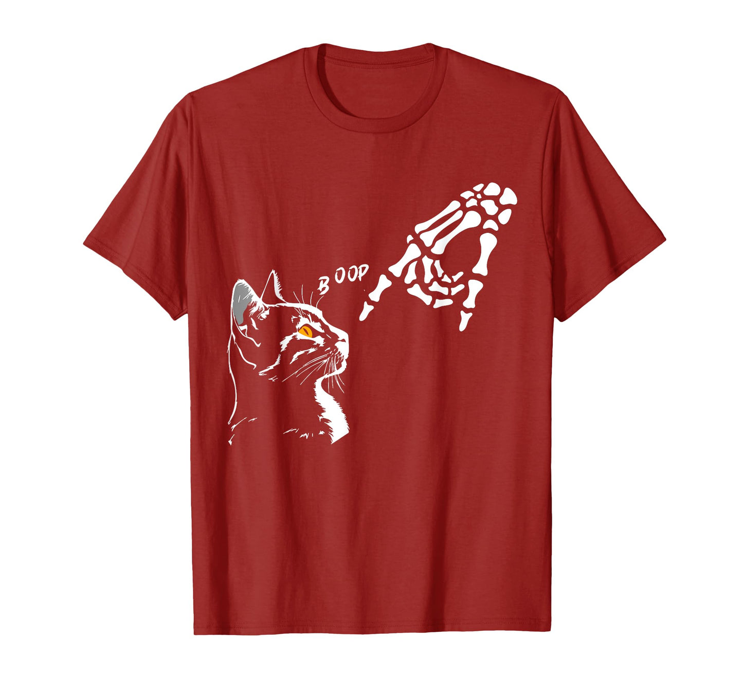 Black Cat Skeleton Hand Boop Halloween Pet Lover T-Shirt
