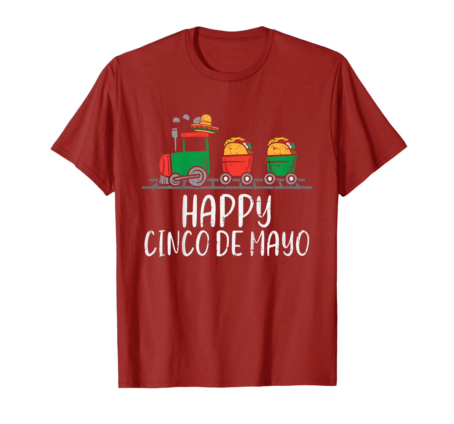 Kids Happy Cinco De Mayo Mexican Tacos Train Toddler Boys Kids T-Shirt