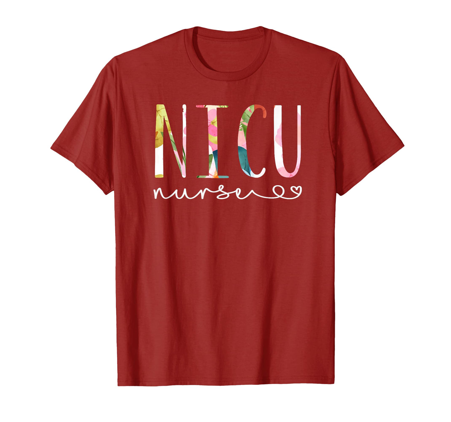 NICU Nurse ICU Cute Floral Design NICU Nursing T-Shirt