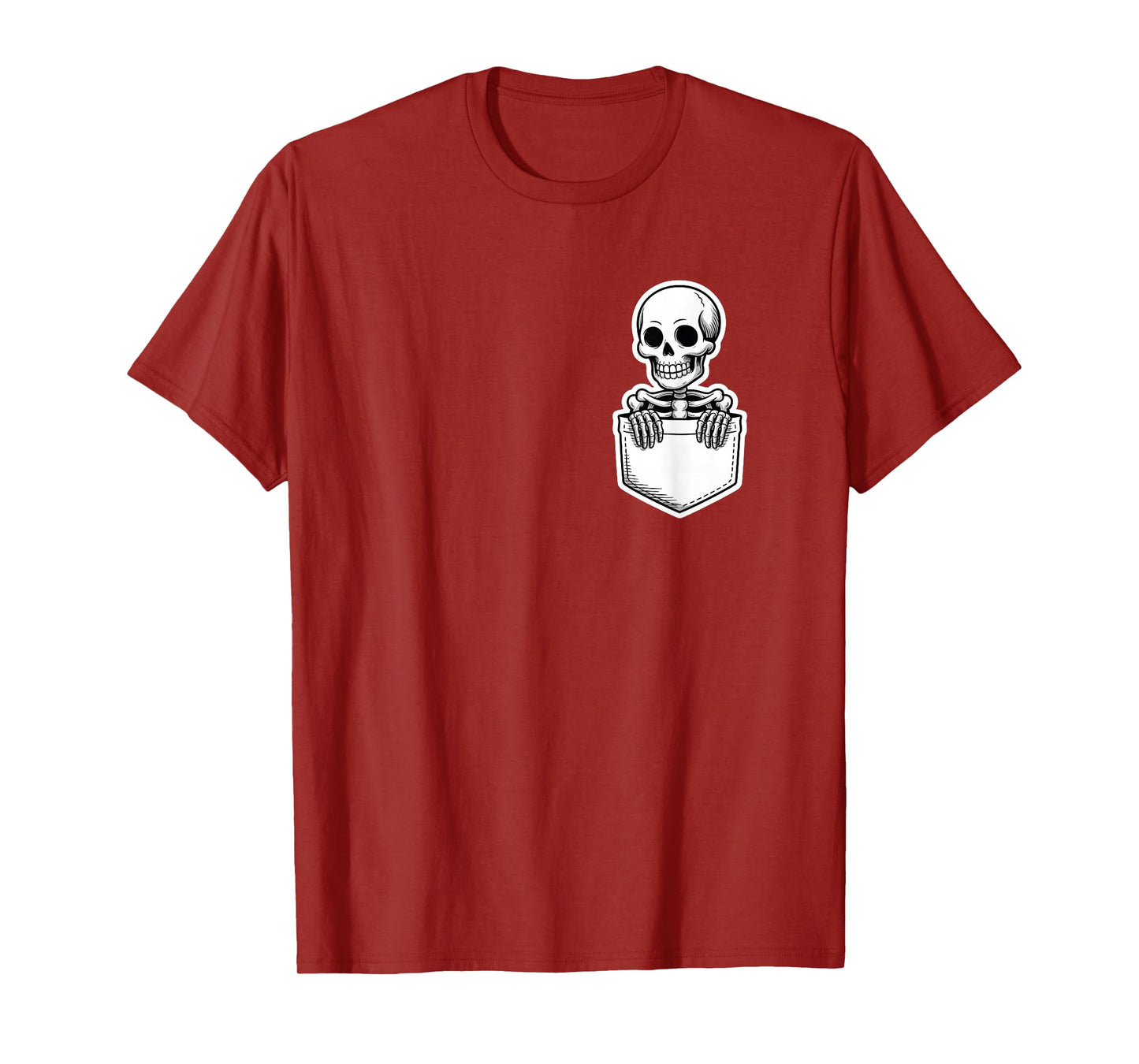 Creepy Skeleton in Pocket Funny Bone Lover Design T-Shirt