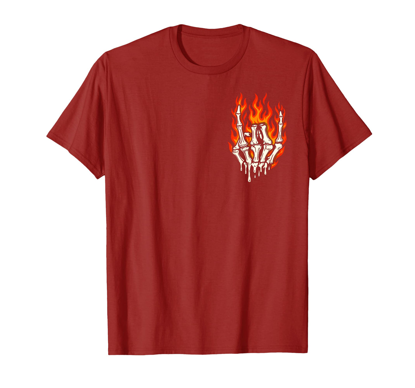 Fire Rock Skeleton Rocker Halloween Men Women Boys Kids T-Shirt