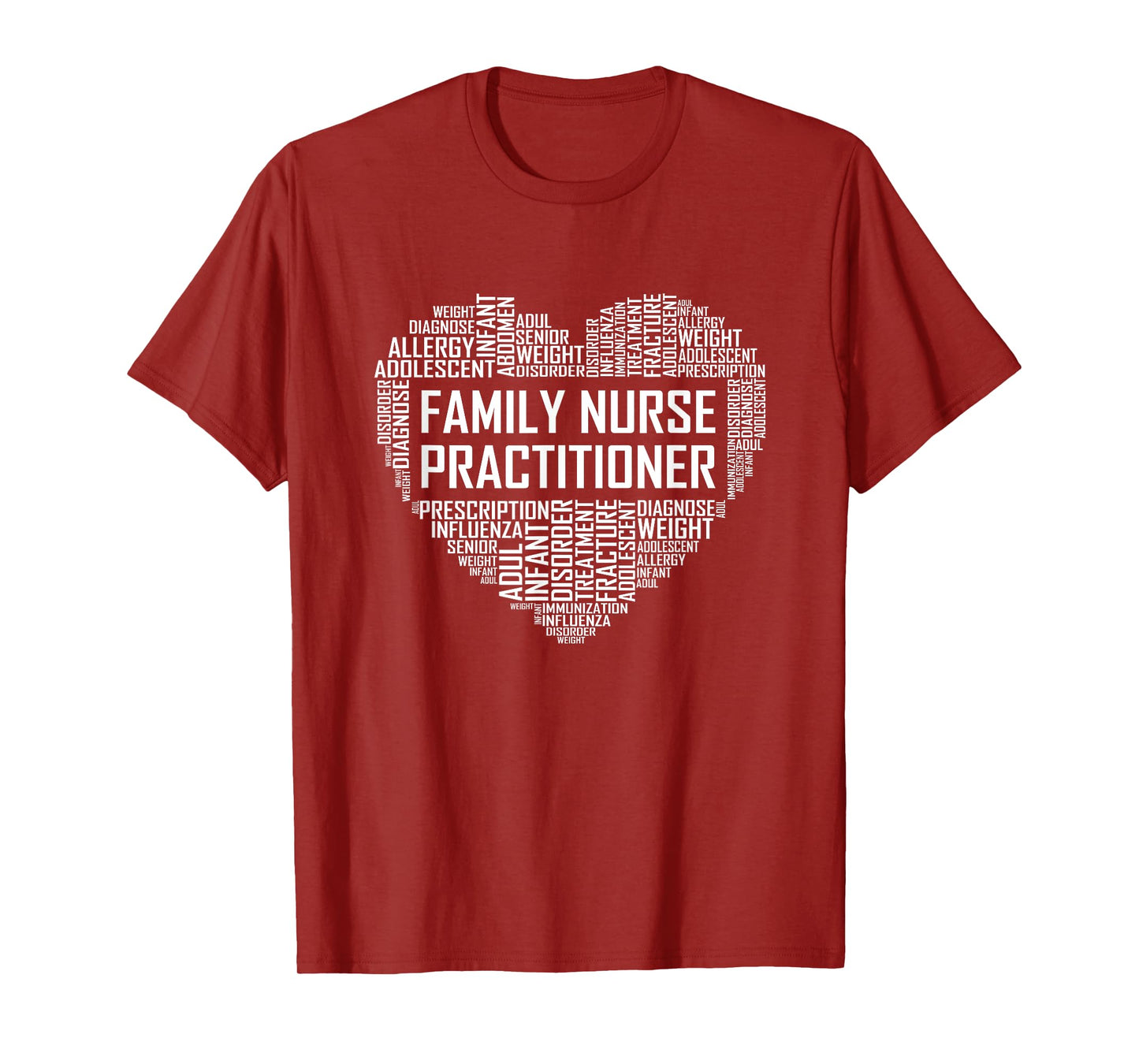 Family Nurse Practitioner Heart FNP Nursing Graduate T-Shirt