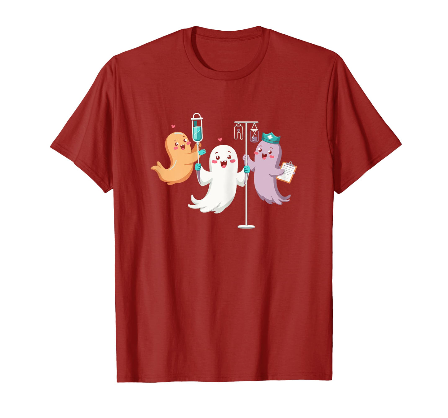 Cute Nurse Ghost Team Spooky Halloween for Nurse Lovers T-Shirt