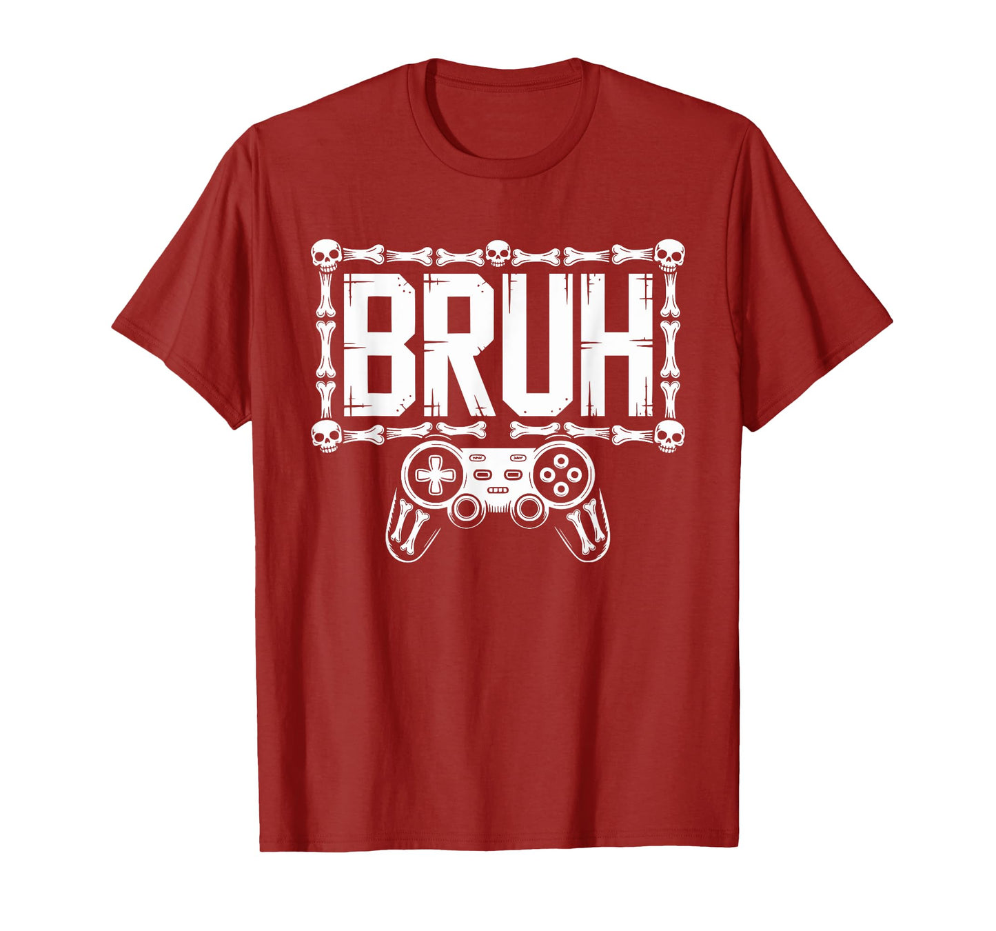 Funny Bruh Skeleton Halloween Gamer Video Gaming Design T-Shirt