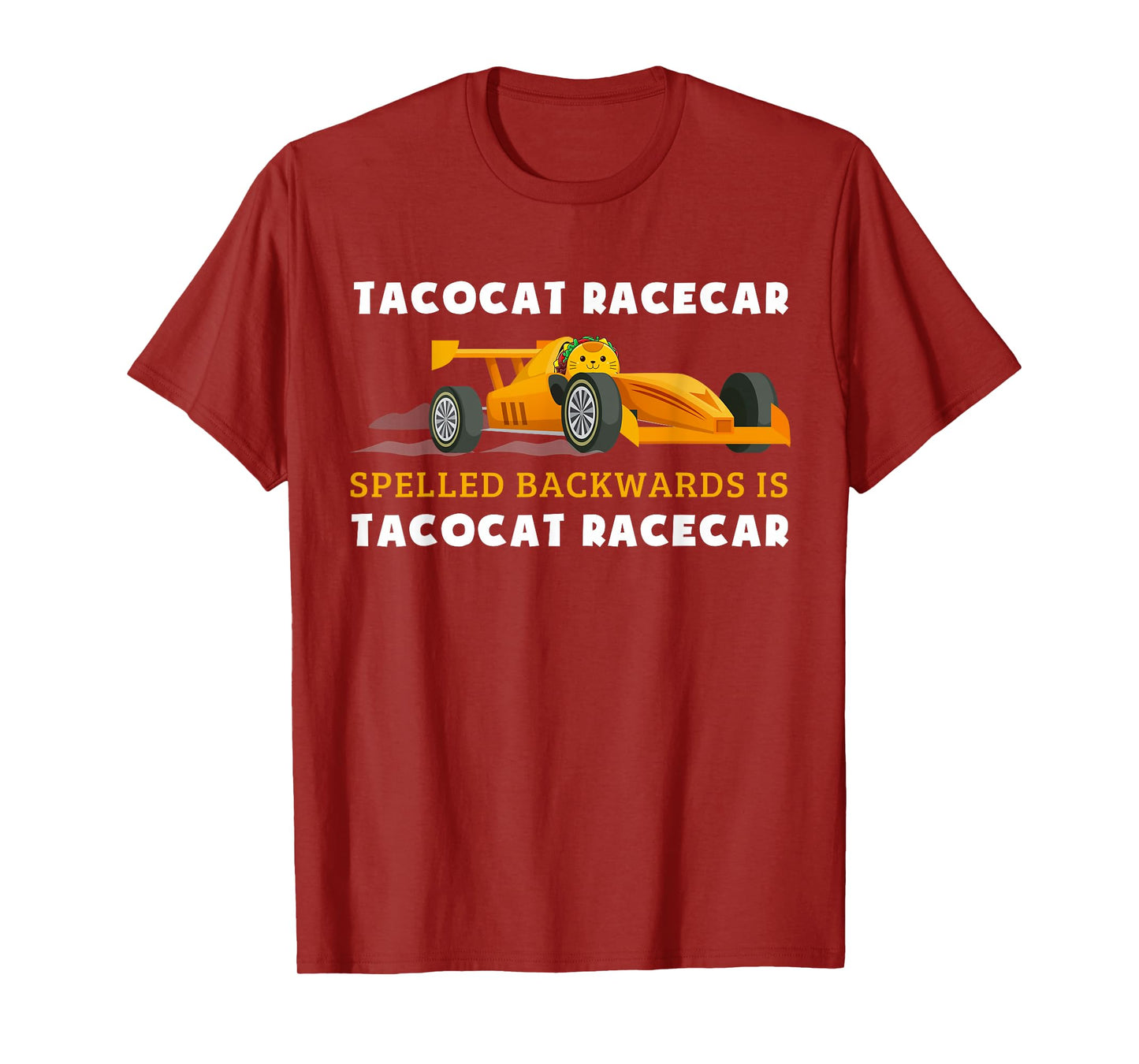 Tacocat Racecar Spelled Backwards Funny Taco Cat Lovers T-Shirt for Men Women Girls Kids
