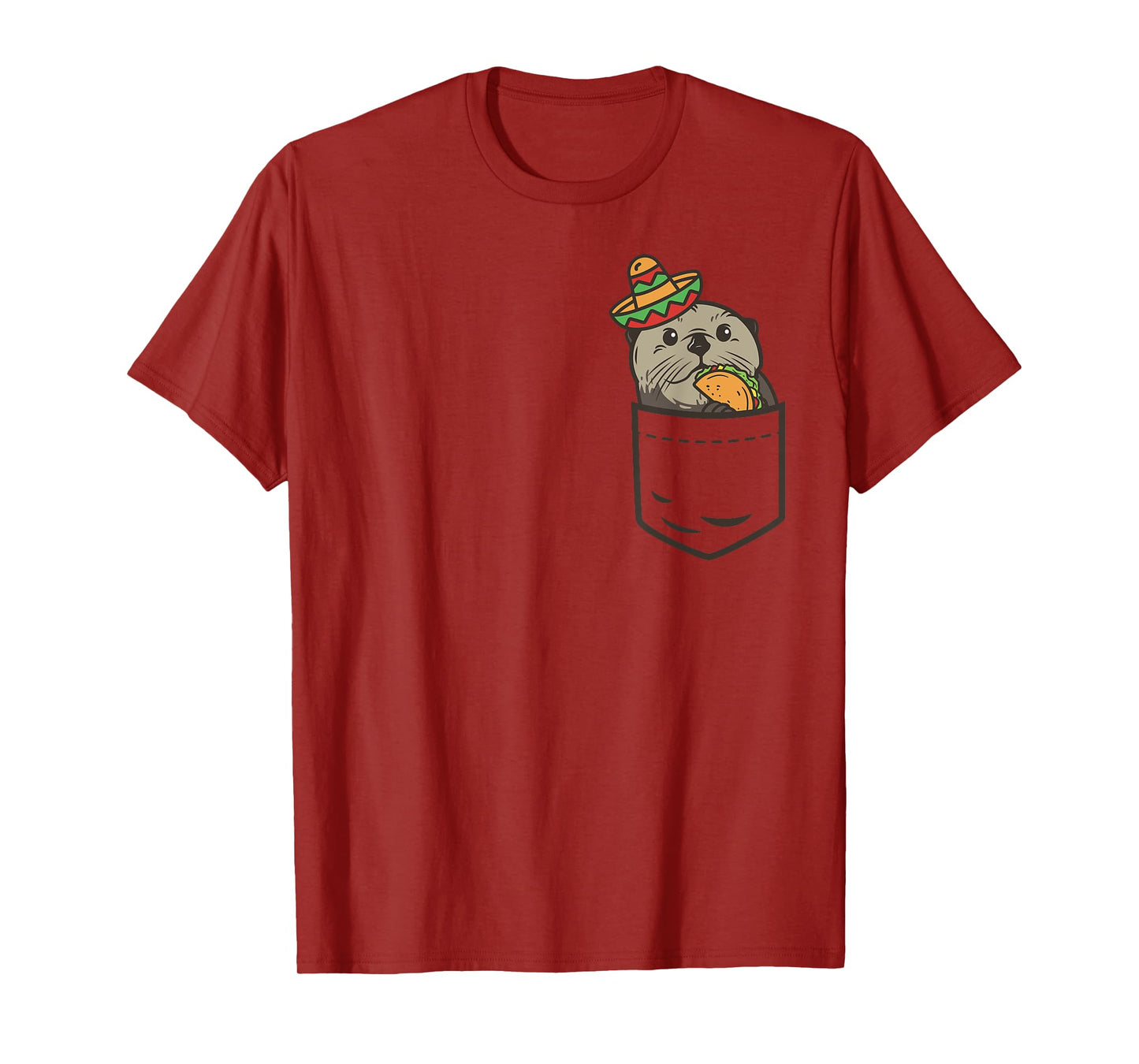 Cute Pocket Otter Cinco De Mayo Shirt Mexican Animal Taco T-Shirt