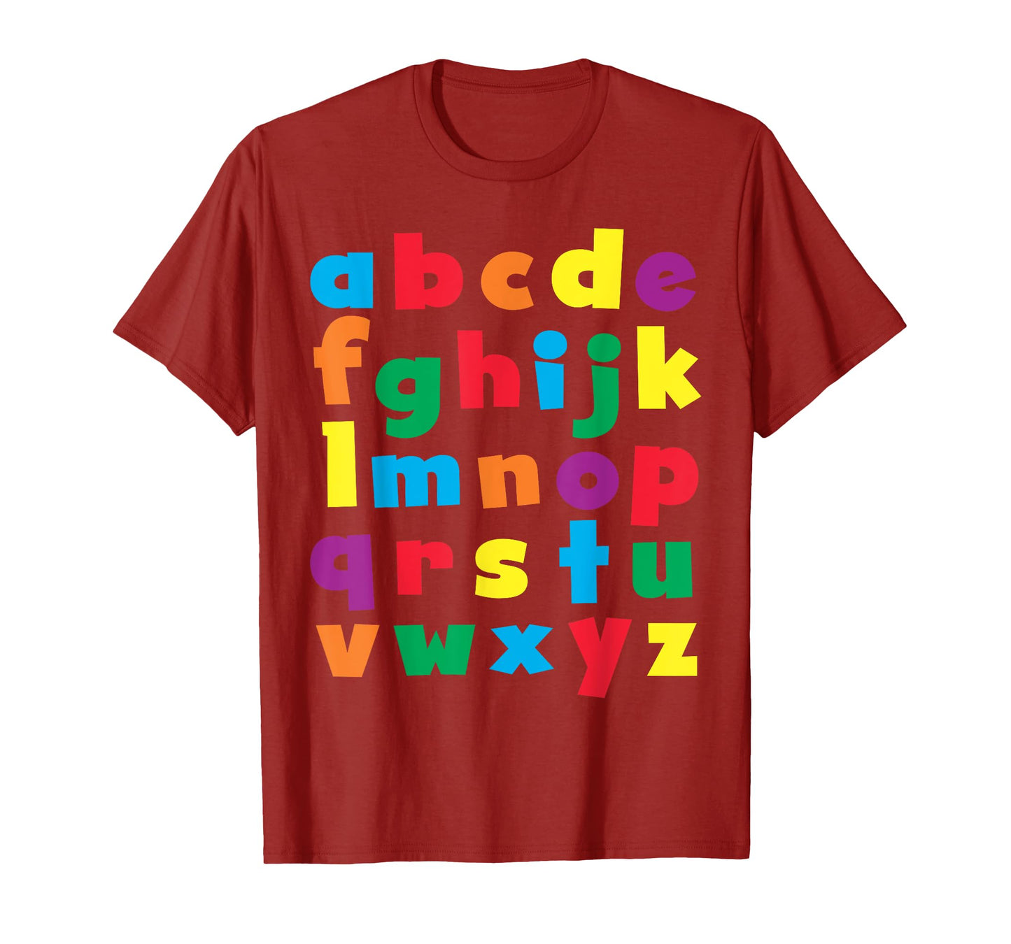 Colorful Letters Alphabet educational ABCs boy girl kids T-Shirt