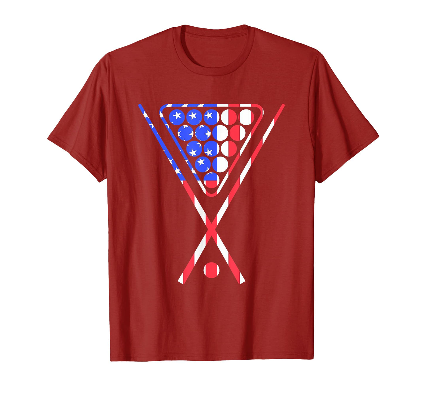American Flag Billiards Pool Cue and Rack Design GIft T-Shirt