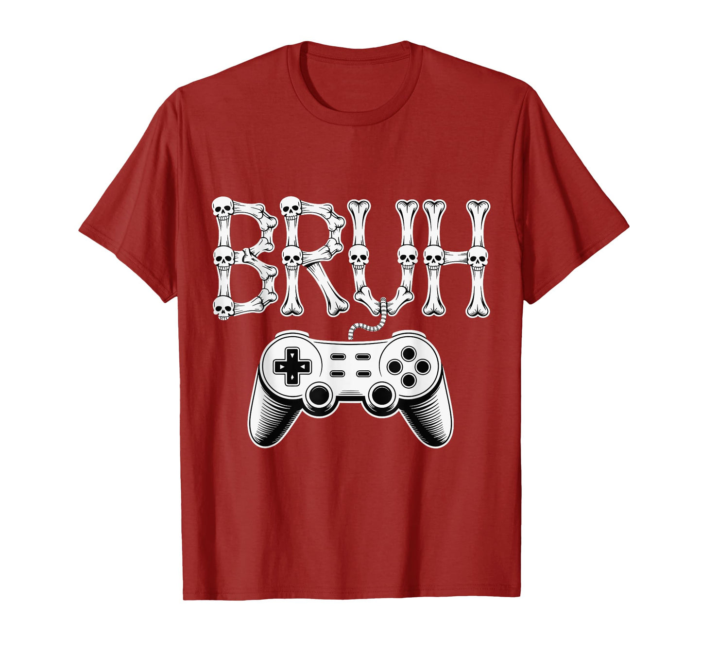 Skeleton Gamer Bruh Funny Video Gaming Boys T-Shirt