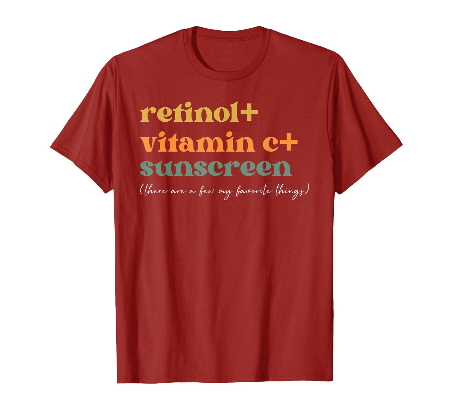 Retinol Vitamin C and Sunscreen Aesthetic Esthetician Nurse T-Shirt
