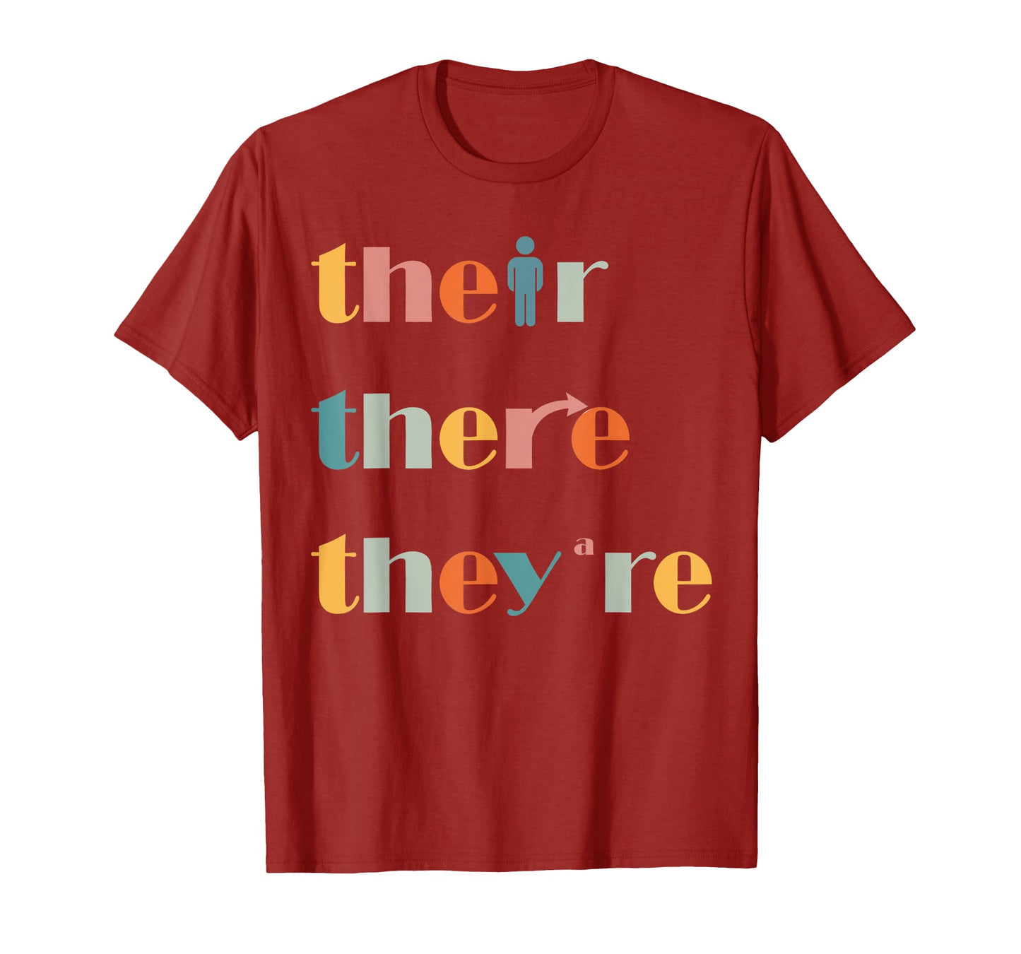 Their There They're English Teacher Grammar Explanation Men Women T-Shirt