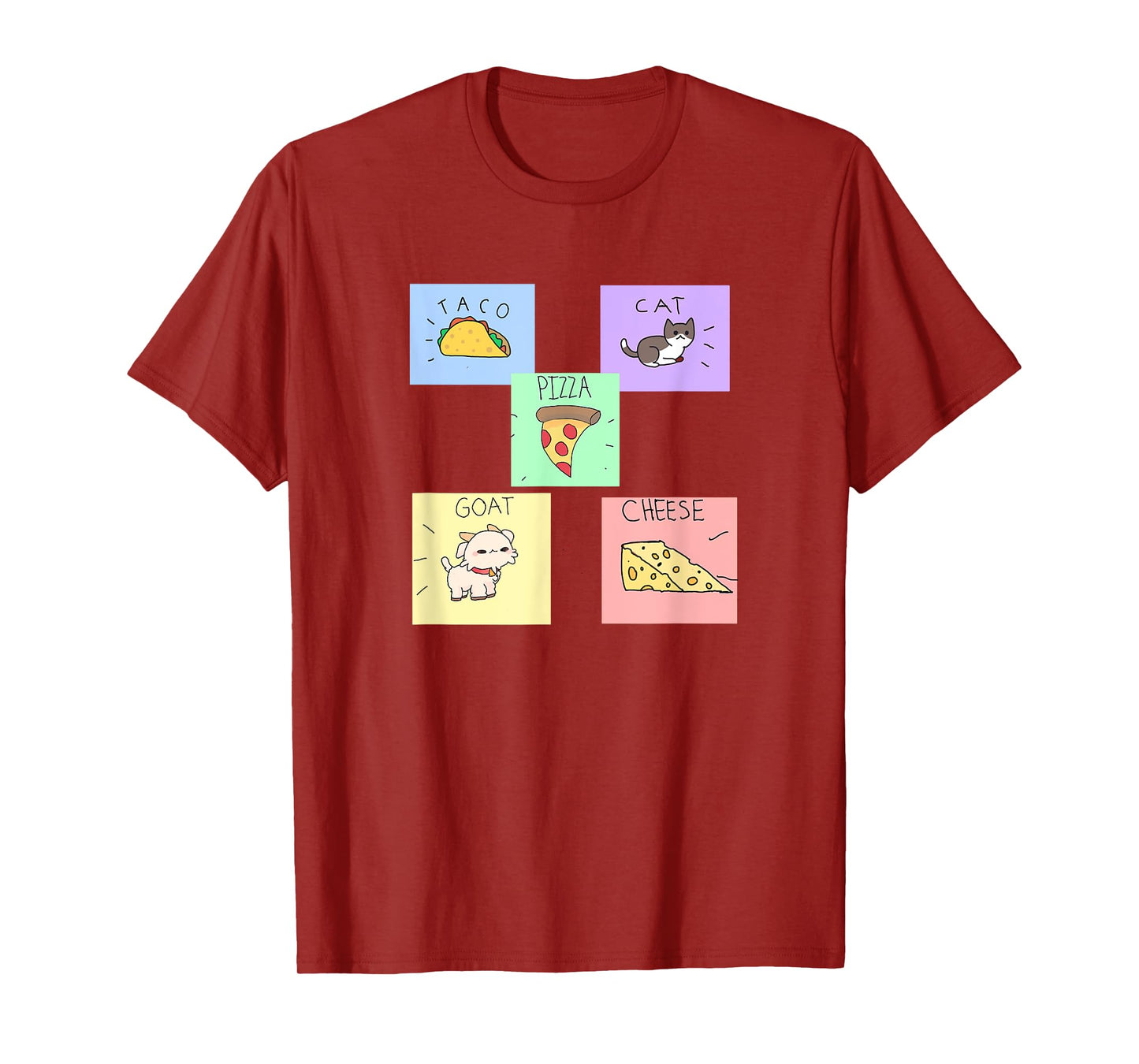 Taco Cat Goat Cheese Pizza Artwork Men Women Kids T-Shirt