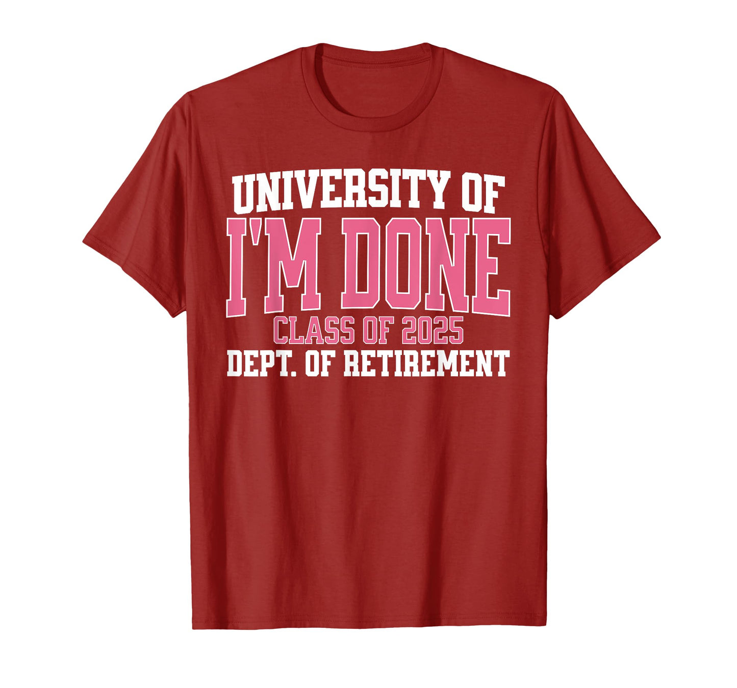 University Of Im Done Class Of 2025 Teacher Retirement Women T-Shirt