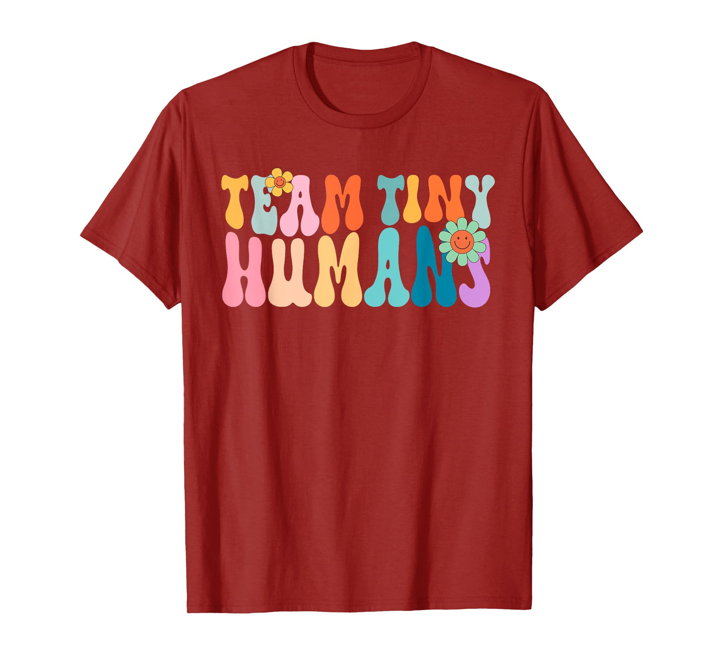 NICU Nurse Team Tiny Humans Neonatal ICU Vintage Groovy T-Shirt