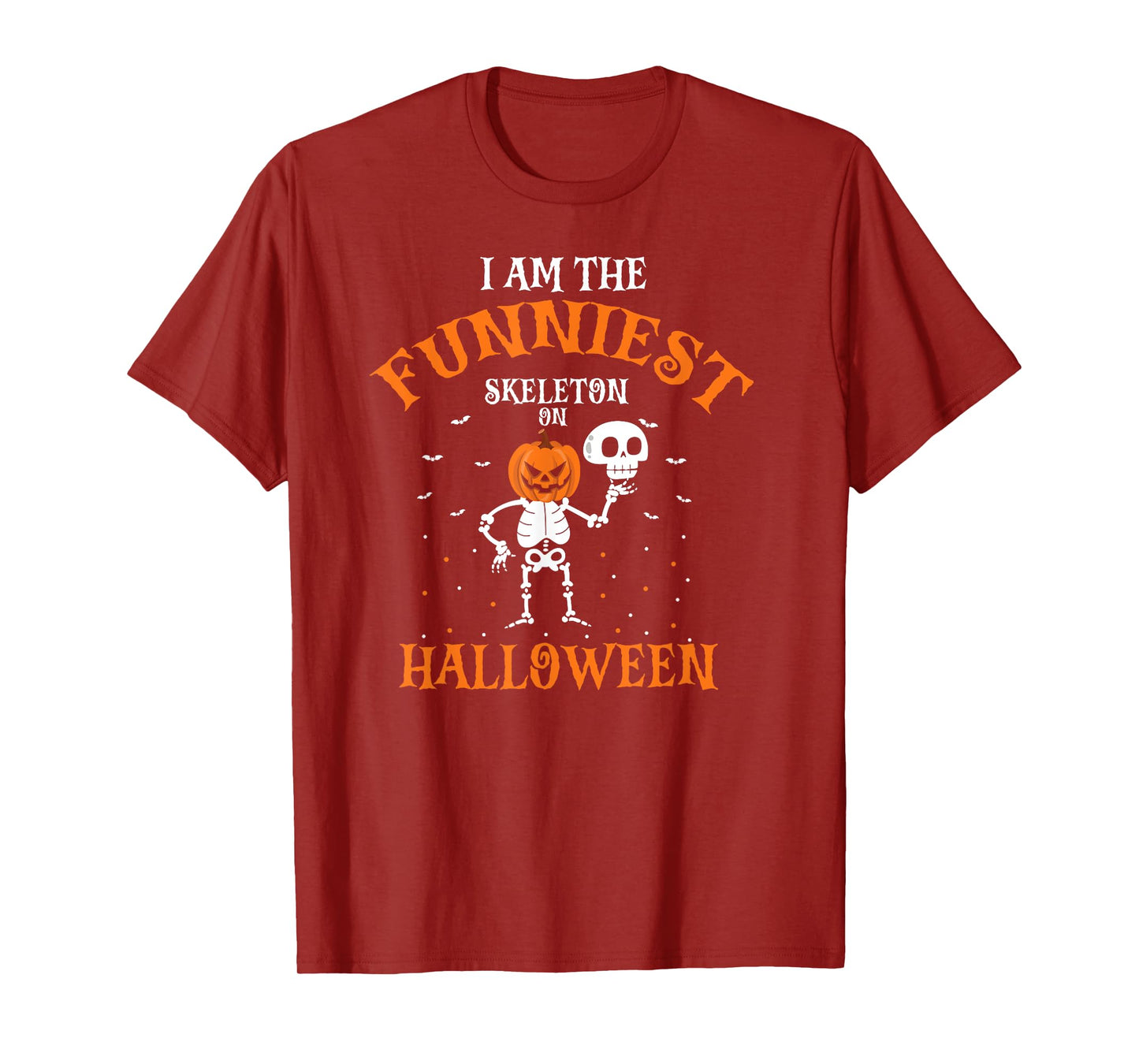 Funniest Skeleton Pumpkin Head Halloween Humor Scene T-Shirt