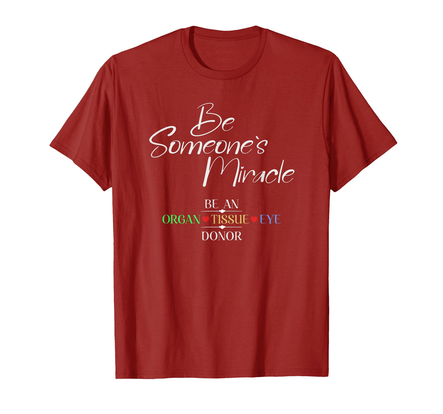 KNS Transplant Gear Be Someone's Miracle Organ Donation Awareness T-Shirt - Unisex Adults - Black - Small - Short Sleeve - Classic Fit - Crew Neck