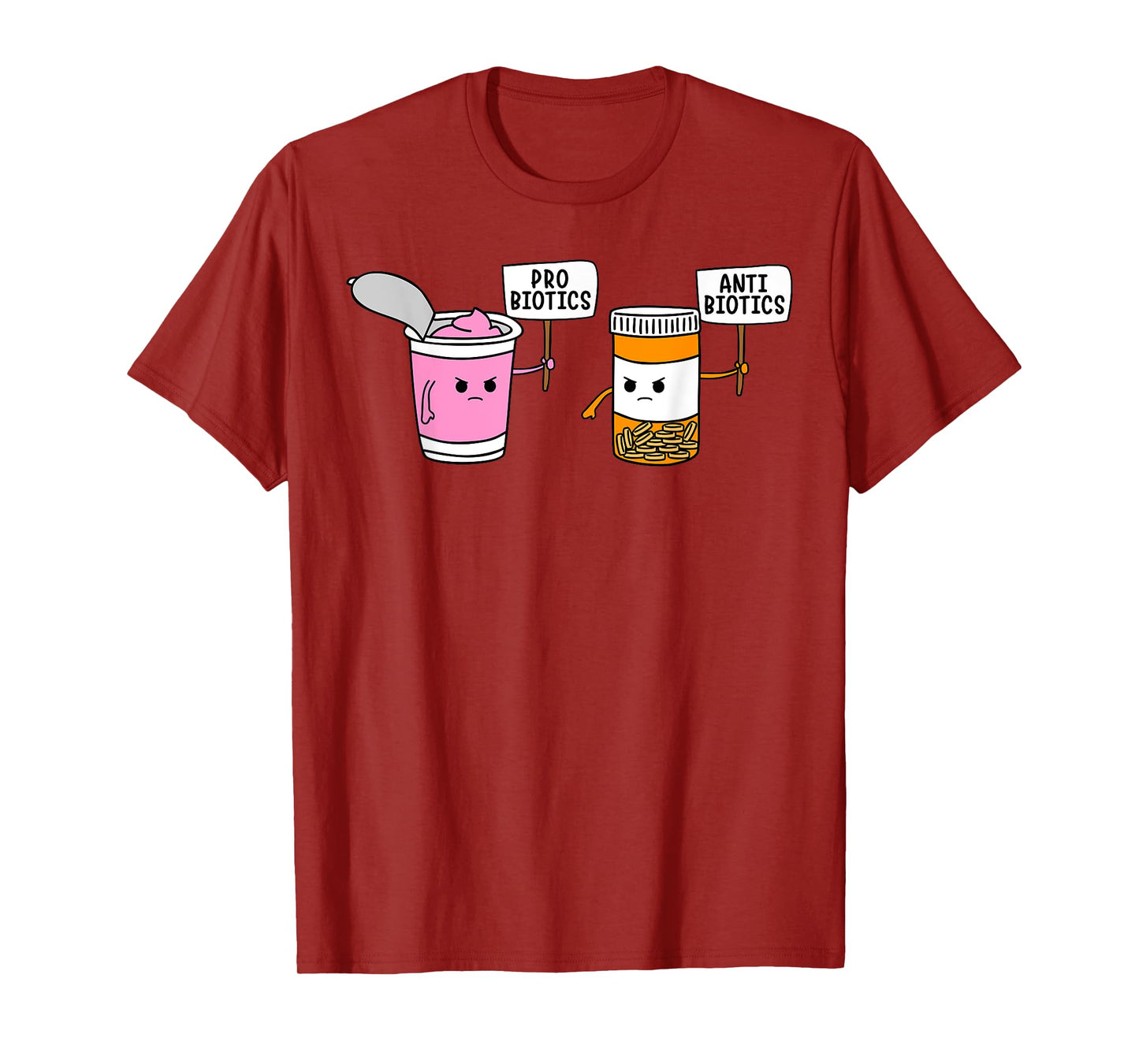Probiotics Antibiotic Fun Medical Cartoon Pun Shirts T-Shirt