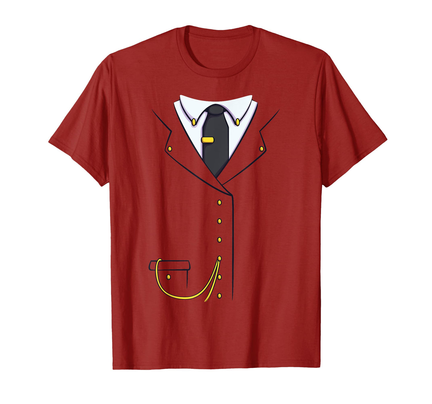 Train Conductor Costume T-Shirt for Halloween Cosplay Tee T-Shirt