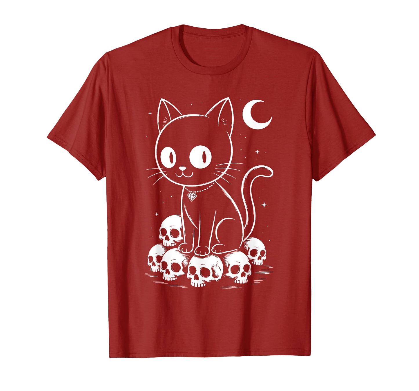 Cat Skulls Creepy Cute Kitty Goth Black Alt Alternative T-Shirt