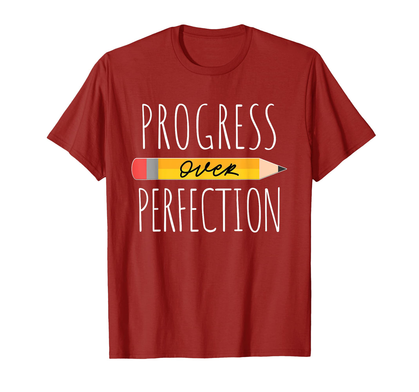 Motivational Progress Over Perfection back to School Teacher T-Shirt for Men Women Girls Kids