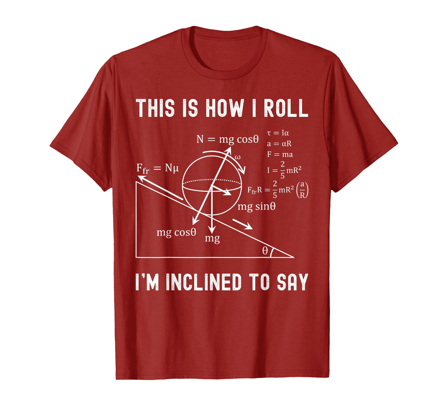 Nerdy This is How I Roll I'm Inclined to Say Physics Teacher T-Shirt for Men Women Girls Kids