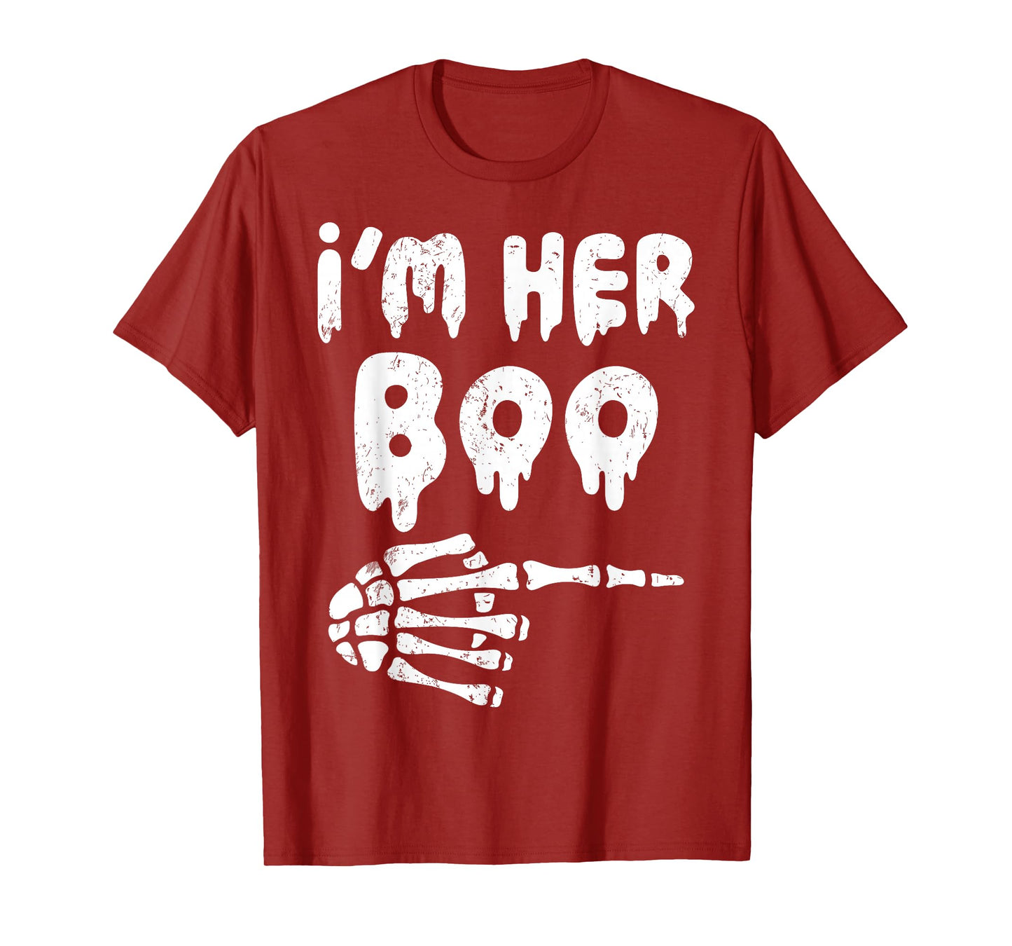 Im Her Boo Im His Ghoul Funny Halloween Couple Skeleton Hand T-Shirt