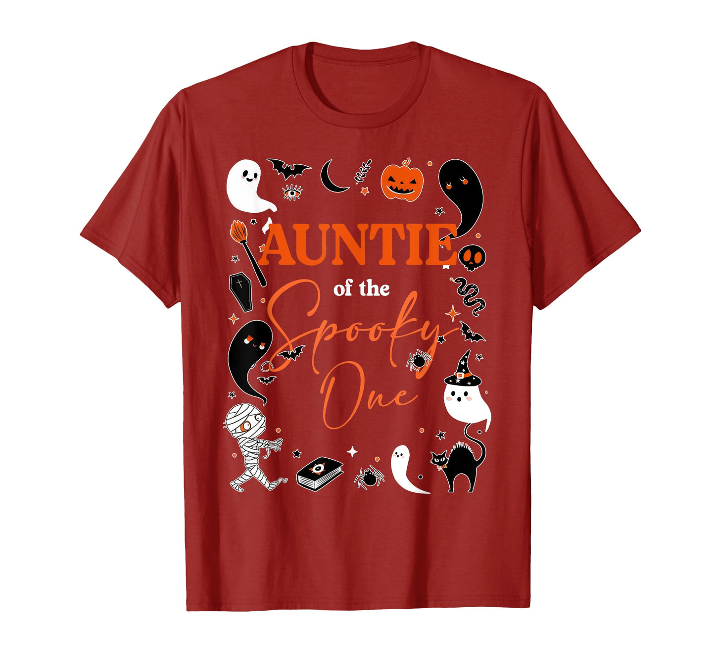 Auntie of The Spooky One Girl First Birthday Pink Halloween T-Shirt