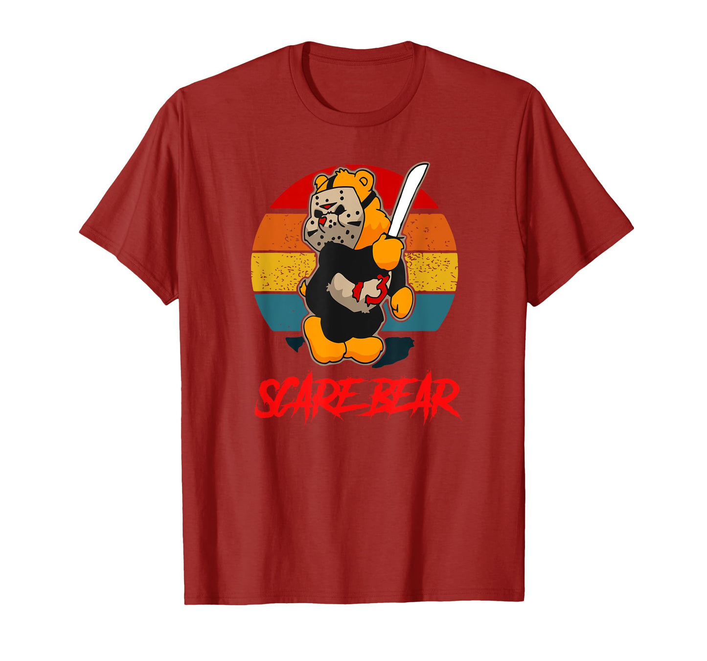 Scare Bear Horror Bear With Knife Spooky Halloween T-Shirt