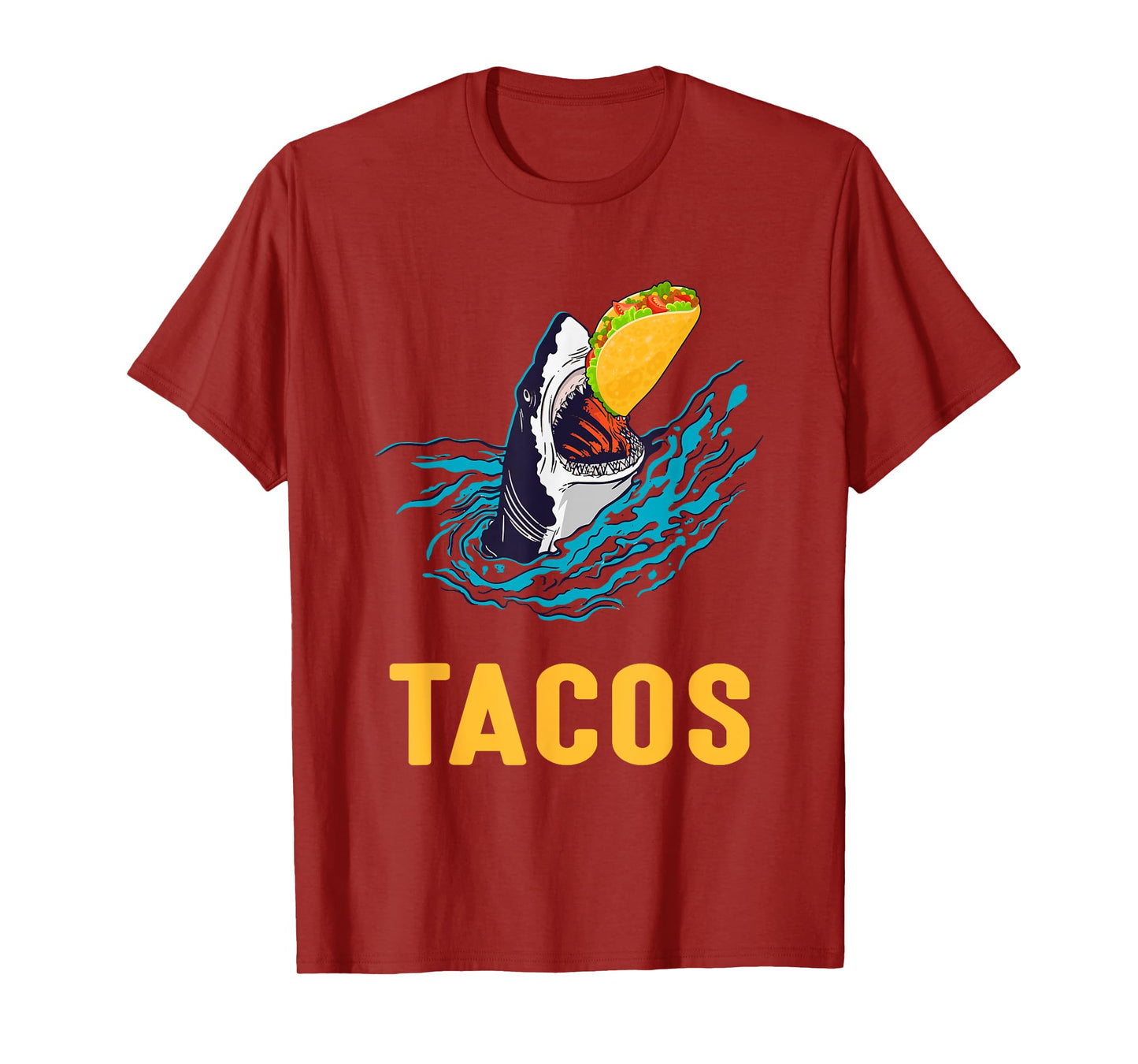 Mens Womens Tacos Shark Jaws Taco Lover T-Shirt